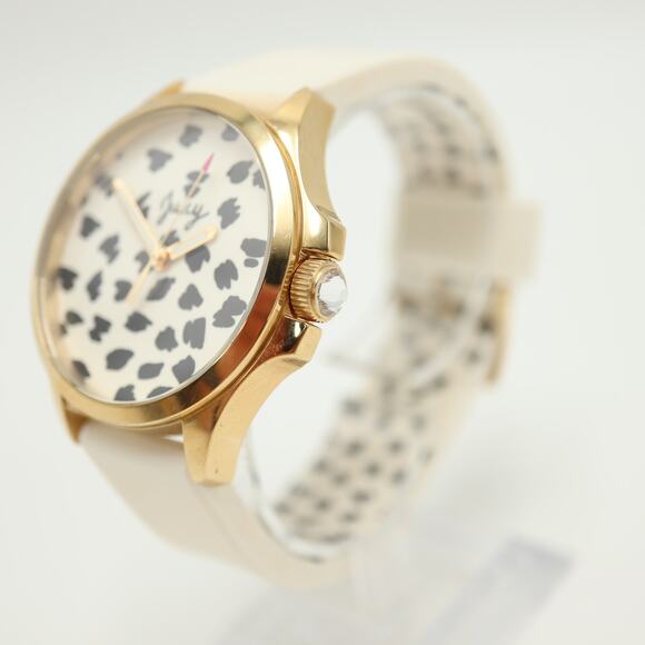 Juicy Couture Jetsetter White Gold Tone 38mm Watch Silicone Strap w New Battery - Picture 8 of 12